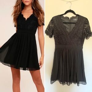 Lulu’s Angel in Disguise Black Mini Dress M NWOT